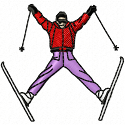 Ski Embroidery Design 2